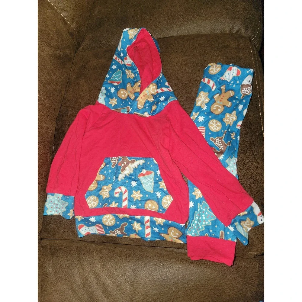 Boutique Christmas holiday‎ outfit snowman candy cane size 90 2t